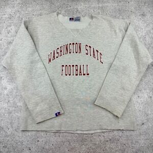 Vintage Made in USA Russell Athletic Washington State Football Gray Sweatshirt L